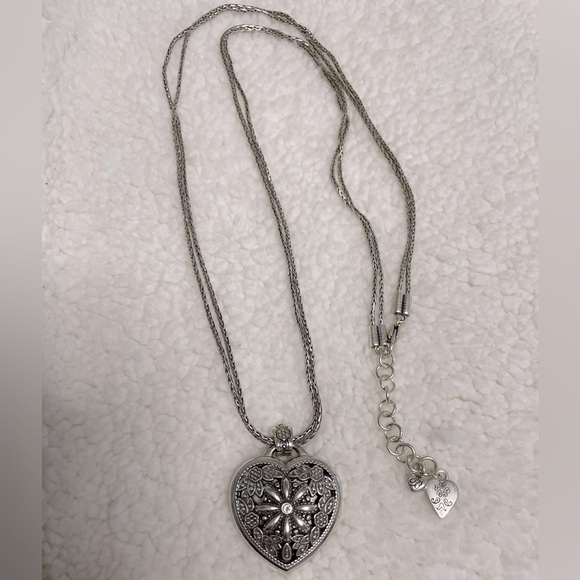 Brighton Jewelry - Brighton Magnetic Closure Silver Tone Heart Shaped Locket.